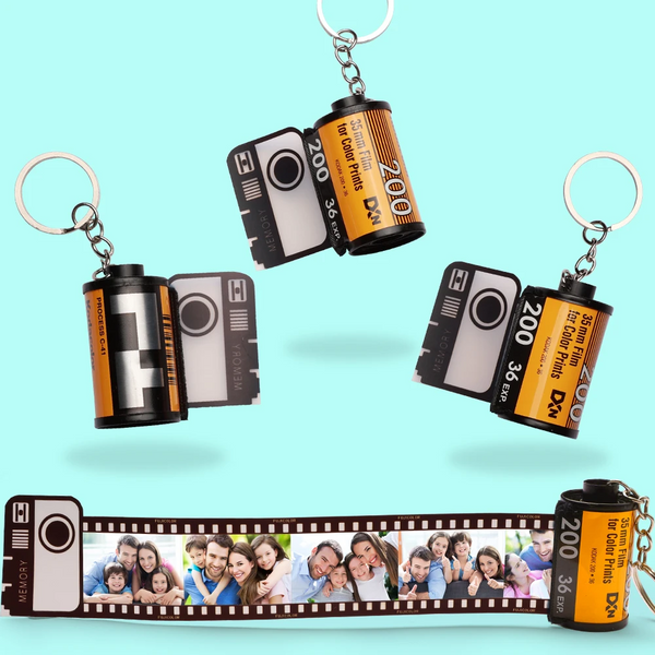 personalized film roll photo keychain family memory gifts