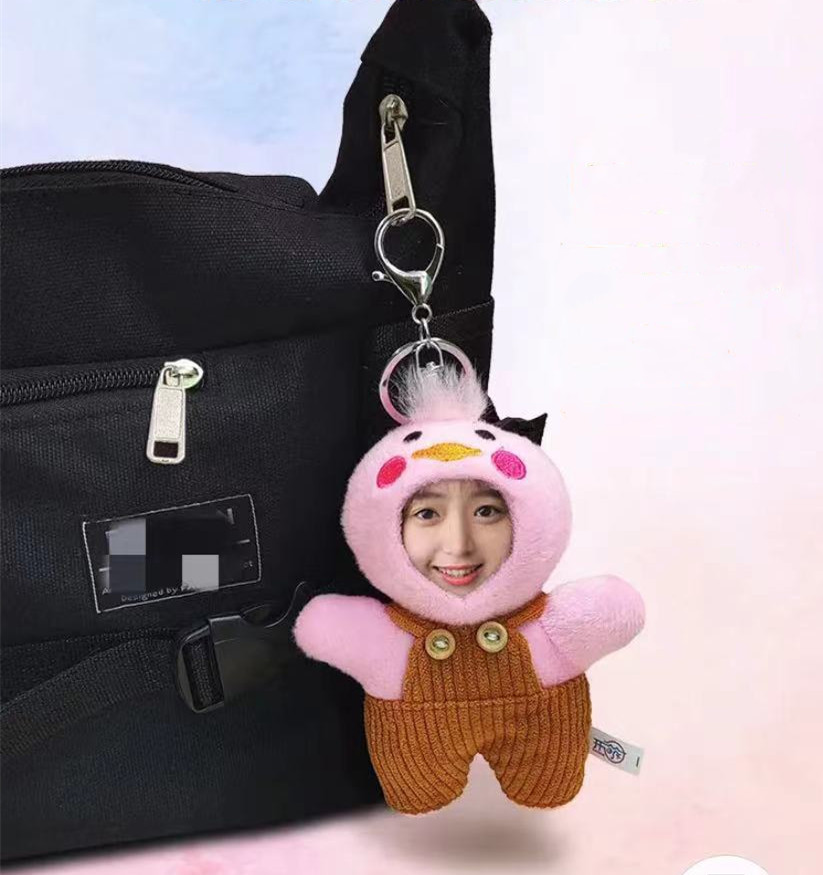 custom face backpack keychain stuffed animal