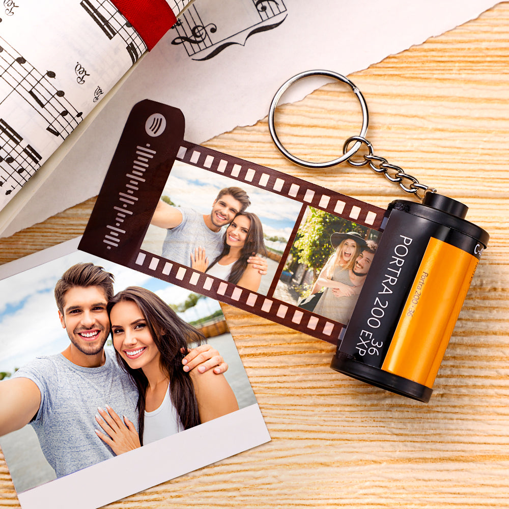 personalized spotify film roll keychain gift