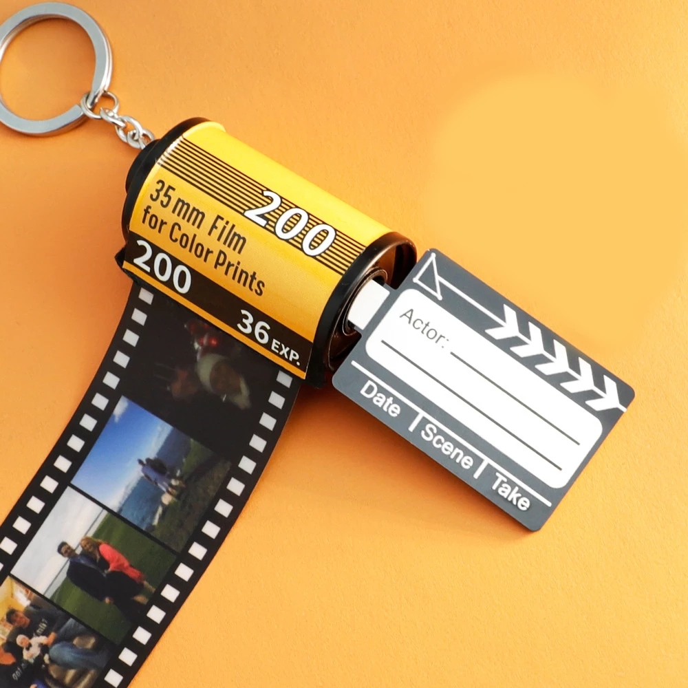 personalized film roll photo keychain family memory gifts