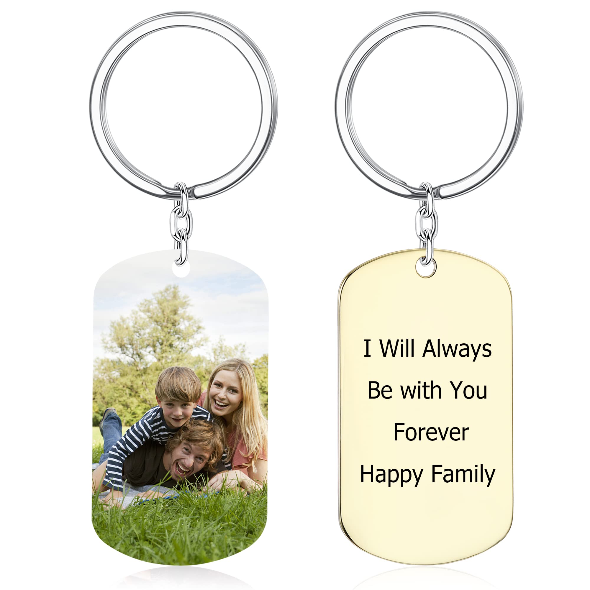 Picture Keychain Laser Engraved Photo and Message