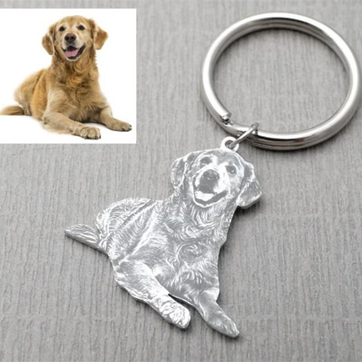 custom dog portrait keychain personalized pet photo keychain