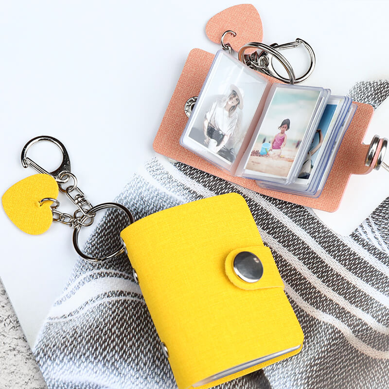 tiny photo album keychain
